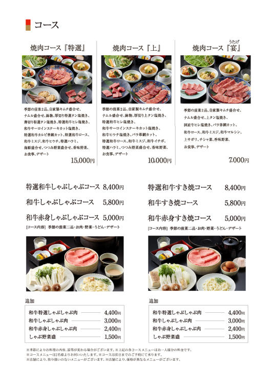 食道園 メニュー